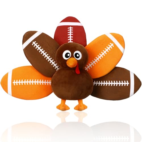 Blueweenly 25,4 cm großer Fußball Truthahn Plüsch Thanksgiving Herbst Plüsch Herbst Dekor Weiche Urlaub Truthahn Stofftier Geschenk Fußball Geschenke für Herbst Thanksgiving Fußballliebhaber Geschenke von Blueweenly