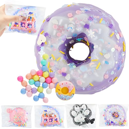 Blueweenly 4 Stück Squeeze Cat Paw Donut Waffel Hamburger Langsam steigender Stressball Weihnachten Niedlich PVC Sensorisches Spielzeug Stressabbau Fidget Spielzeug für Party OPP-Verpackung von Blueweenly