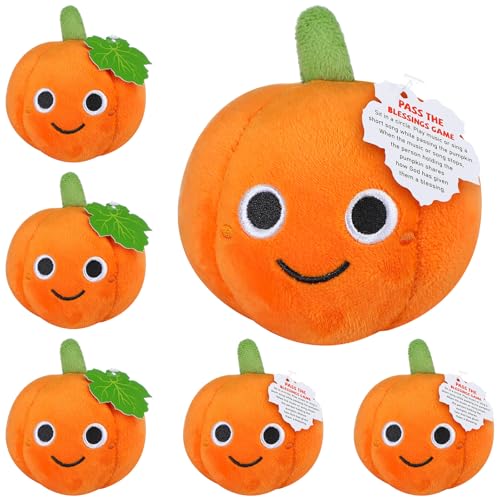 Blueweenly 6 Sets Thanksgiving Game Toys Pass the Blessings Game with 6 Plush Pumpkin Toys 6 Game Cards Music Games Fall Game for Thanksgiving Harvest Vbs Day Hot Pass the Pumpkins Game for Kids Adult von Blueweenly