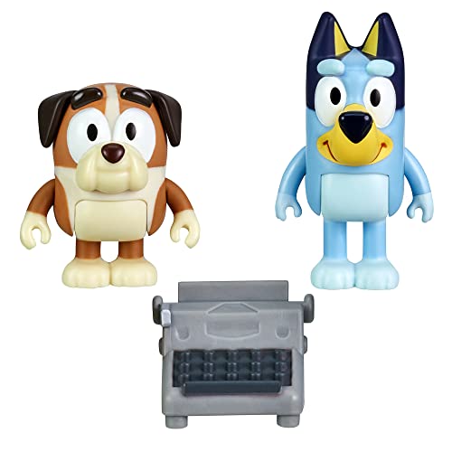 Bluey 17342, Schulfreunde, 2 Stück, 6,3 cm Figuren mit Zubehör Fun Schreibmaschine, Winton School Friends von BlueY