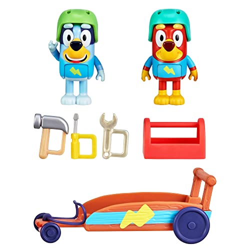 Bluey Fahrzeug und Figuren Pack, Rusty Go-Kart, 6,3-7,6 cm Figuren und Zubehör von BlueY