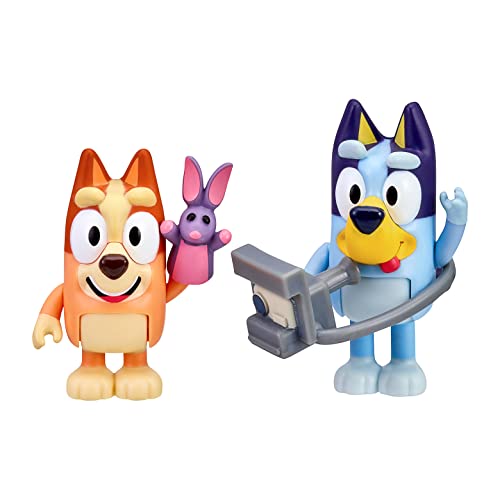 Bluey and Bingo Photographer 2 Figure Playset Pack Articulated 2.5 Inch Action Figures Includes Toy Bob Bilby Puppet and Camera Official Collectable Toy von BlueY