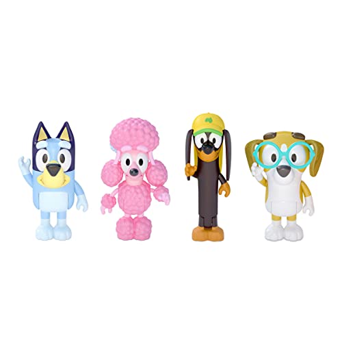 BlueY 4er-Figuren-Set Freunde, Coco, Snickers und Honey; 6,3-7,6 cm große Figuren mit beweglichen Gelenken – offizieller Sammelartikel von BlueY