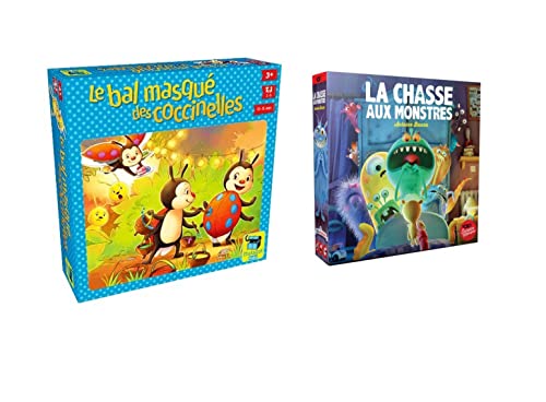 2 Spiele für Kinder ab 3 Jahren, Jagd auf Monster + Maskierter Ball der Marienkäfer + 1 Bleistift Fantasie (4 Jahre Marienkäfer + Jagd) von Blumie Shop