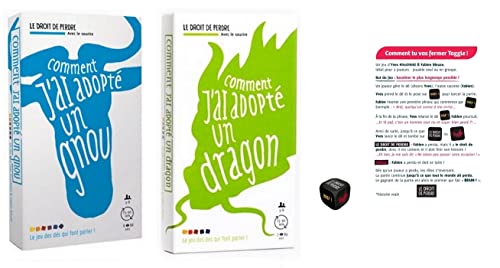 Blumie Shop Französisches Spiele-Set, französische Aufschrift: Comment J'Ai Adopté Un Gnou + Comment J'Ai Adopté Un Dragon + Comment Vous Vas fermeture Taggle von Blumie Shop