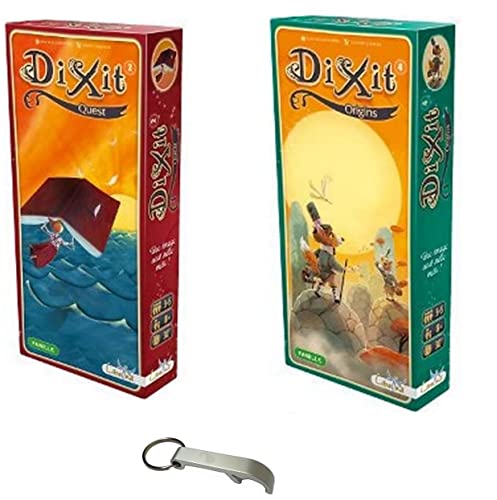 Dixit Extensions, 2 Stück: Origins + Quest + 1 Blumie Flaschenöffner von Blumie Shop