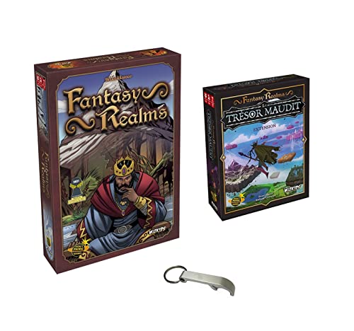 Blumie Shop Fantasy Realms Set + Erweiterung Verfluchter Schatz + 1 Flaschenöffner (Brettspiel für 2-6 Spieler, ab 14 Jahren) von Blumie Shop