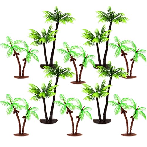 Blumomon 15 Stück Grüne Palme Kuchen Dekoration Kokosbaum Cupcake Topper Kokosnuss Palme Landschaft Modell, Passend für Kuchen Dekoration Landschaftsmodelle oder Haus Dekoration Supplies von Blumomon