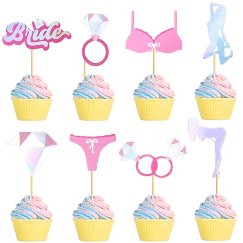 Blumomon 24 Stück Bachelorette party Cupcake Toppers Striptease Tanz Party Kuchen Dekorationen Stripperinnen Tänzer Cupcake Toppers erwachsen Ball Musik Party Geburtstagsfeier von Blumomon