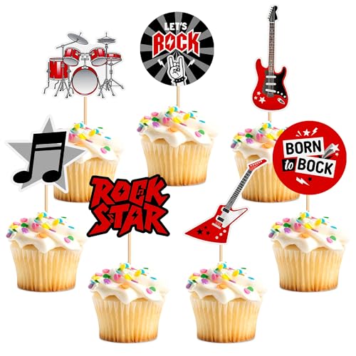 Blumomon 28 Stück Rock Musik Kuchen Dekoration E-Gitarre Cupcake Topper Musik Festival Kuchen Dekoration Musik Party Dekoration Blumomon 28 Stück Rock Musik Kuchen Dekoration E-Gitarre Cupcake Topper Musik Festival Kuchen Dekoration Musik Party Dekoration von Blumomon