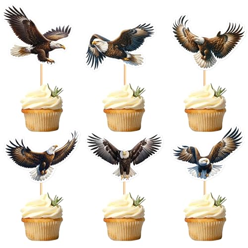 Blumomon 30 Stück Adler Cupcake Topper Dschungel Safari Tiere Kuchen Dekoration Tiere Figur Kuchen Topper Picks für Babyparty Kindergeburtstag Party Supplie von Blumomon