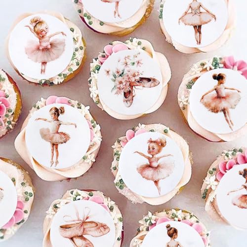 Blumomon 40 Stück Essbar Ballett Cupcake Toppers Essbar Ballett Mädchen Kuchen Toppers Ballett Cupcake Dekoration Ballerina Thema Baby Dusche Geburtstag Party Kuchen Dekoration von Blumomon