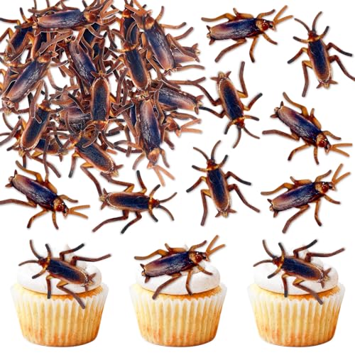 Blumomon 40 Stück Essbare Kuchen Dekoration Kakerlake Cupcake Topper Kakerlake Tortenaufsatz Kuchen Kindergeburtstag Party Dekoration Halloween Dekoration von Blumomon