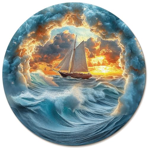 Blumuze Holzpuzzle Erwachsene, EIN Segelboot in Stürmischen Meeren Holz Puzzle, Holzpuzzle Einzigartige Tierform Puzzleteile,Puzzles aus Tierteilen, Puzzle Holz Erwachsene mit Holzbox L Blumuze Holzpuzzle Erwachsene, EIN Segelboot in Stürmischen Meeren Holz Puzzle, Holzpuzzle Einzigartige Tierform Puzzleteile,Puzzles aus Tierteilen, Puzzle Holz Erwachsene mit Holzbox L von Blumuze