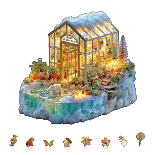 Blumuze Holzpuzzle Erwachsene, Gletscher-Treibhaus Holz Puzzle, Holzpuzzle Einzigartige Tierform Puzzleteile, Puzzle Holz Erwachsene mit Holzbox 185 Stück(M-29 * 27.7cm Blumuze Holzpuzzle Erwachsene, Gletscher-Treibhaus Holz Puzzle, Holzpuzzle Einzigartige Tierform Puzzleteile, Puzzle Holz Erwachsene mit Holzbox 185 Stück(M-29 * 27.7cm von Blumuze