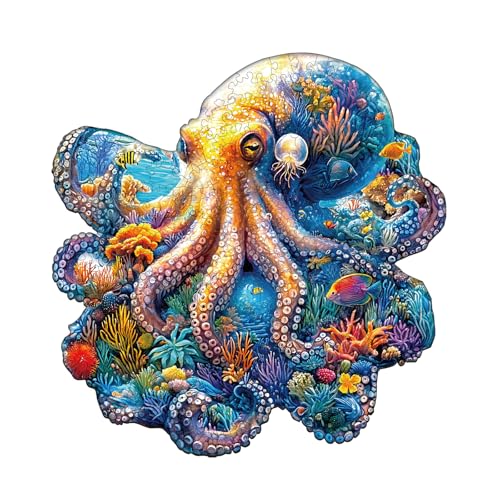 Blumuze Holzpuzzle Erwachsene, Oktopus Holz Puzzle, Holzpuzzle Einzigartige Tierform Puzzleteile, Puzzle Holz Erwachsene mit Holzbox 185 Stück(M-29 * 28.4cm Blumuze Holzpuzzle Erwachsene, Oktopus Holz Puzzle, Holzpuzzle Einzigartige Tierform Puzzleteile, Puzzle Holz Erwachsene mit Holzbox 185 Stück(M-29 * 28.4cm von Blumuze