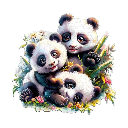 Blumuze Holzpuzzle Erwachsene, Panda Holz Puzzle, Holzpuzzle Einzigartige Tierform Puzzleteile, Puzzle Holz Erwachsene mit Geschenkbox aus Holz 270 Stück(L-34 * 33.3cm) von Blumuze