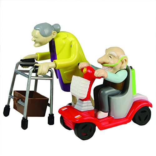 Bluw B00G1212 27470 Rennen Oma und Opa, Aufziehspielzeug, Kunststoff, 2er Set-das Grannies Geschenk für Großeltern Aufziehfiguren mit Rollator und Mobil von Make My Day