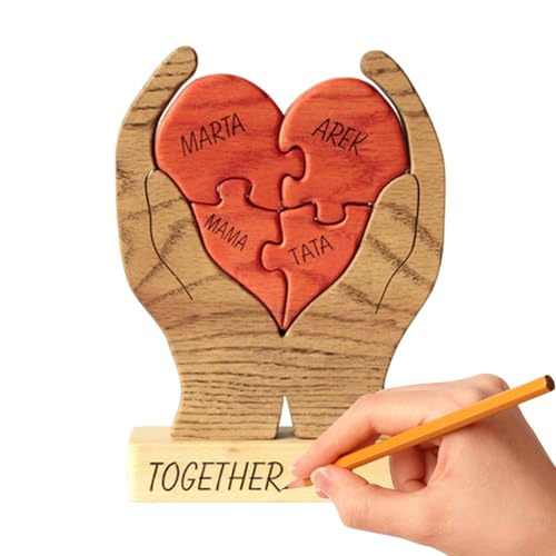 Heart Puzzle, Hand Holding Heart Puzzle, Table Centerpiece Puzzle, Heart Puzzle Art Piece, Family Puzzle Decor, Wooden Hand Holding Heart Desktop Ornaments for Mother's Day Present von Bmdjdq