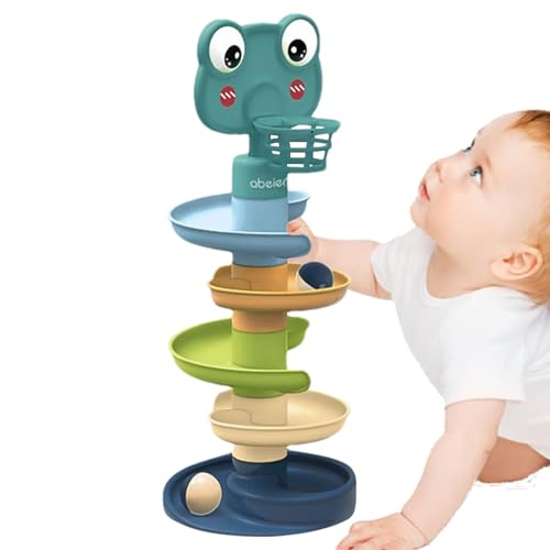 Ball Toys Ball Drop and Roll Tower, Stacking Ball Drop Ball Ramp, Ball Ramp Toy, Fun Ball Drop Game, Ball Drop Stacking Toy, Sturdy and Safe with Rounded Corners Ball Ramp Toy for Home Kindergarten von Bmdjdq