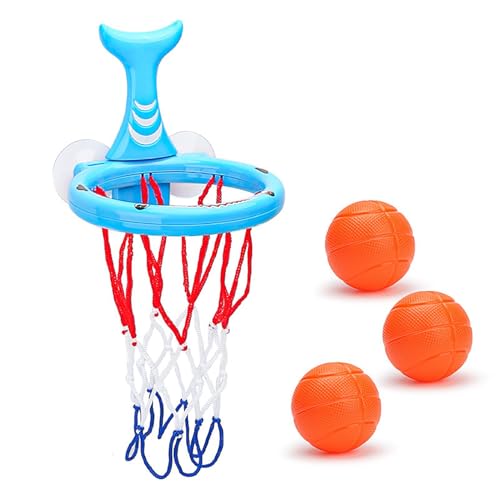 Basketball-Ballkorb für Badezimmer, Badewannen-Basketballkorb | 4-teiliges Set mit lustigen Basketballkörben und Bällen,Interaktives süßes Ballspielzeug, lustiges Badespielzeug für und Mädchen ab 3 Ja von Bmdjdq