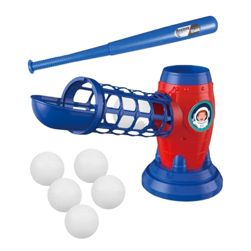 Bmdjdq Baseball-Schlagmaschine, Automatischer Baseball-Werfer, Baseball-Pitch-Maschinen Mit Baseballschläger, Einfache Pitching-Steuerung, Einstellbare Geschwindigkeit, 23,5 cm, Für Kinder von Bmdjdq