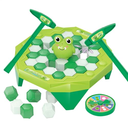 Bmdjdq Break Ice-Spiel, Interaktives Eisblockspiel, Save Frog Break Ice-Brettspiel, ABS-Material, Schneller Aufbau, 12,5 cm, Grün, Für Kinder von Bmdjdq