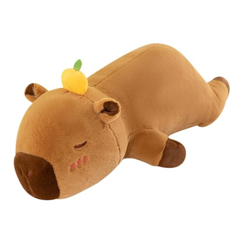 Bmdjdq Capybara Gefülltes Tier, Langes Plüschkörperkissen, Capybara Kuschelige Puppe, Leicht Zu Reinigen, Plüschmaterial, 60 cm, Für Jun`gen, Mädchen von Bmdjdq