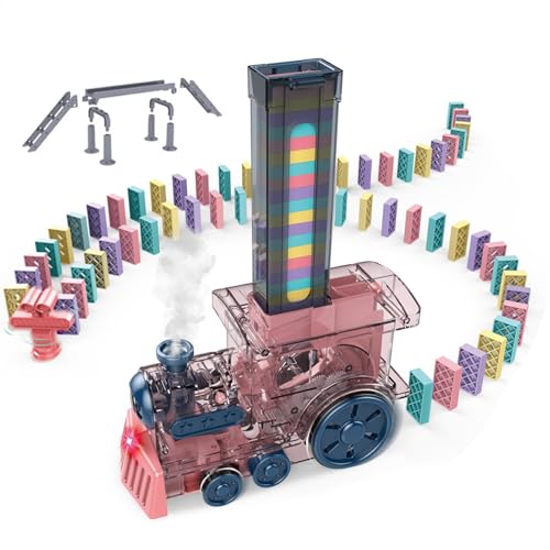 Bmdjdq Domino-Zugspielzeug, Automatischer Elektrischer Domino-Legezug, Stapelzug-Dominospielspielzeug, ABS-Material, Kinderfreundlich, 27,5 cm, Für Kinder, Ju-ngen, Mädchen von Bmdjdq