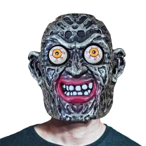 Bmdjdq Halloween-Kopfbedeckung, Halloween-Gesichtsbedeckung, Skelett-Gesichtsbedeckung, Zombie-Skelett-Maske, gruselige Halloween-Maske, realistische Kostüm-Requisiten für Cosplay-Partys, Karneval von Bmdjdq