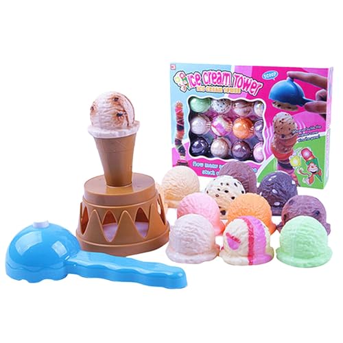 Bmdjdq Ice Cream Stacking Toy, Ice Cream Cone Play Set, Kids Ice Cream Set, Stacking Ice Cream Cones, Ice Cream Themed Playset, Educational Ice Cream Cone Play Se for Children Aged 3-5 von Bmdjdq