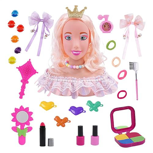 Bmdjdq Make -up -Kopfpuppe, Friseurstyling, Puppenkopfspielzeugset, Nicht Giftiges Material, Leicht Zu Lagern, 20,5 cm, Für Kinder, Mädchen, Mädchen von Bmdjdq