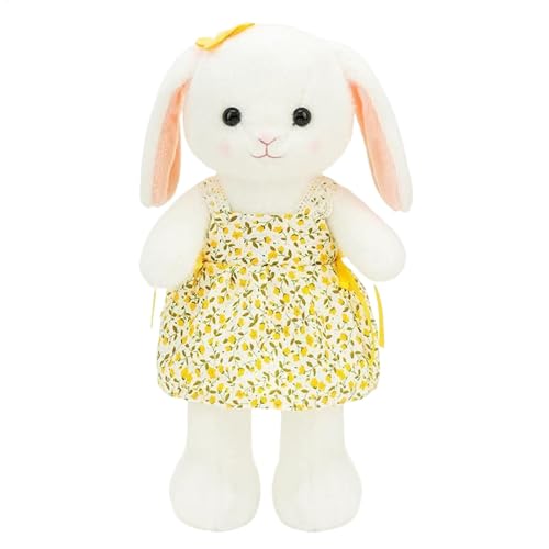 Bmdjdq Plüschhasenpuppe, gefülltes Tierspielzeug, kuscheliger Kaninchenplüsch, weiches Kissen, Huggable -Design, Gelb/Lila, für Freundin, von Bmdjdq