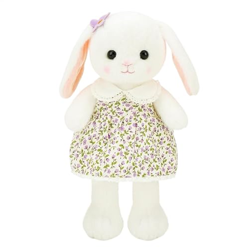 Bmdjdq Plüschhasenpuppe, gefülltes Tierspielzeug, kuscheliger Kaninchenplüsch, weiches Kissen, Huggable -Design, Gelb/Lila, für Freundin, von Bmdjdq