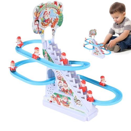 Bmdjdq Santa Claus Climbing Toy, Santa Climbing Game, Stair Climbing Toy, Christmas Climbing Game, Musical Santa Toy, Christmas Slide with Lights & Music for Kids von Bmdjdq