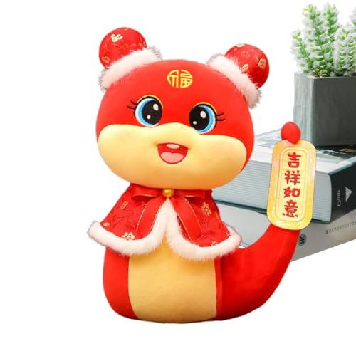 Bmdjdq Stuffed Snake Mascot Plush Toy, Year of The Snake Figurine, Traditional Chinese Decor for Tables and Sofas, Cute Stuffed Animal for Bookshelves and Collectibles von Bmdjdq