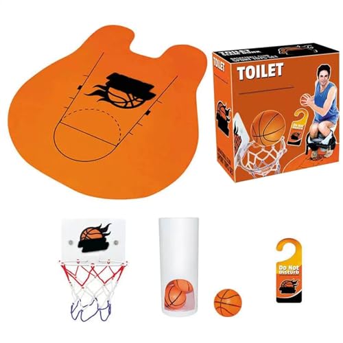 Bmdjdq Toiletten-Basketballspielset, Basketballkorb, Interaktives Basketballmatten-Spielzeugset, Kompakt Und Platzsparend, Tragbar Und Praktisch, 67,3 X 74,9 cm, 16,5 cm, Für Erwachsene Kinder von Bmdjdq