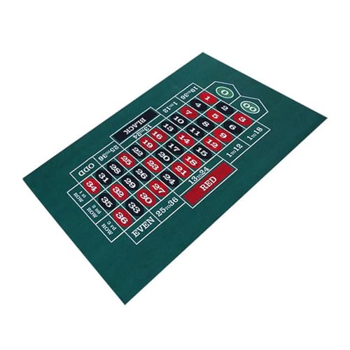 Doppelseitige Pokermatte, Craps-Tisch & Blackjack-Filz, aufrollbare Roulette-Tischmatte für Couchtisch Craps & Blackjack (60 x 80 cm) von Bmdjdq