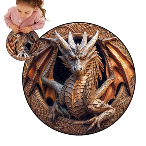 Drachen-Modellbausatz, pädagogisches Drachen-Puzzle-Set, Drachen-Skulptur-Puzzle, kompliziertes 3D-Drachen-Design, einzigartiges Tier-Puzzle, 28,9 cm, für Erwachsene und Jugendliche von Bmdjdq