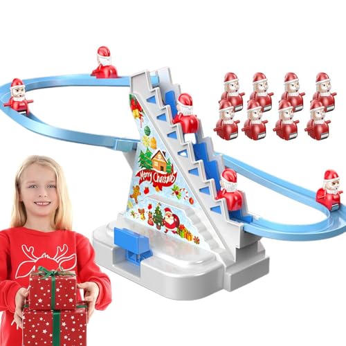 Electric Climbing Santa, Christmas Electric Santa Claus Doll, Electric Climbing Santa, Santa Electric Track Slide Set, Holiday Electric Santa Doll, Automatic Climbing Santa Claus With Music for Kids von Bmdjdq