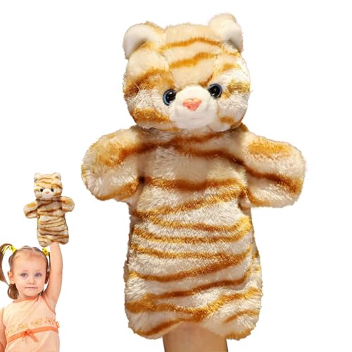 Handpuppe Katze,Handpuppen für Kinder - Weiche Tierpuppen, Handpuppe zum Geschichtenerzählen, Katze | Tierisches Plüschtier, fantasievolles pädagogisches Spielzeug für Kinder von Bmdjdq