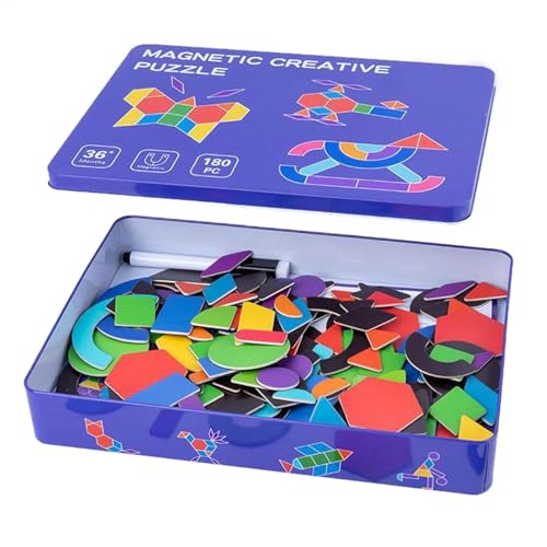 Holzmusterblöcke, Magnetische Formpuzzles, Geometrische Lernblöcke, Kompakte Aufbewahrung, Ungiftiges Material, 24 cm, Für Kinder von Bmdjdq