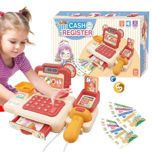 Kids Cash Register, Toy Cash Register, Cartoon Cash Register, Pretend Play Cash Register, Toy Checkout Register, Multifunctional Cash Registers for Parent-Child Interaction von Bmdjdq