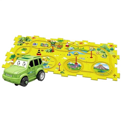 Kinder Puzzle -Schiene -Auto -Set, Kinder Rennstrecke Spielzeug, Bildungsspielzeug Für Bildung Im Vorschulalter, Auffällige Farben, Nicht Giftiges Material, 49,6 cm, Für Kinder von Bmdjdq