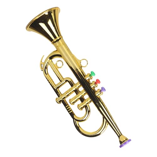 Kleinkinder-Trompetenspielzeug, Simuliertes Musikhorn, Kinder-Messinginstrument, Ungiftige Materialien, ABS-Material, 41,5 cm, Für Ju-ngen, Mädchen, , Kinder von Bmdjdq