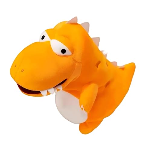 Plüsch-Dinosaurier-Handpuppe, Dinosaurier-Handpuppe, interaktive Dinosaurier-Puppe, weich und kuschelig, pädagogische Vorteile, maschinenwaschbar, 20 x 15 x 28 cm, grün, orange für Kinder, Jung von Bmdjdq