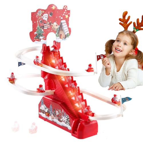 Santa Slide Play Set, Playful Santa Race Game, Santa Coaster Playset, Santa Slide Playset, Santa Slide Toy, Battery Operated Race Track Set with Lights for Boys Girls von Bmdjdq