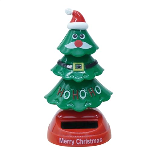 Solarbetriebener Weihnachtsbaum, tanzender Weihnachtsbaum, tanzender Tänzerin, umweltfreundlich, platzsparend, 11 cm, für Schreibtisch, Auto-Armaturenbrett, Heimdekoration von Bmdjdq