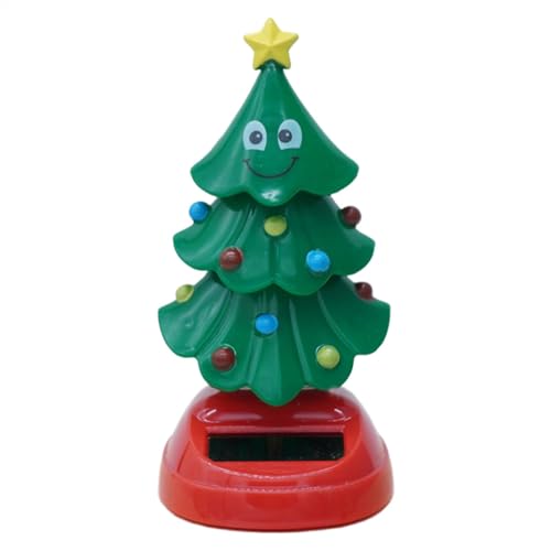 Solarbetriebener Weihnachtsbaum, tanzender Weihnachtsbaum, tanzender Tänzerin, umweltfreundlich, platzsparend, 11 cm, für Schreibtisch, Auto-Armaturenbrett, Heimdekoration von Bmdjdq