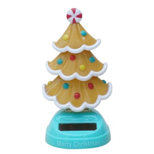 Solarbetriebener Weihnachtsbaum, tanzender Weihnachtsbaum, tanzender Tänzerin, umweltfreundlich, platzsparend, 11 cm, für Schreibtisch, Auto-Armaturenbrett, Heimdekoration von Bmdjdq